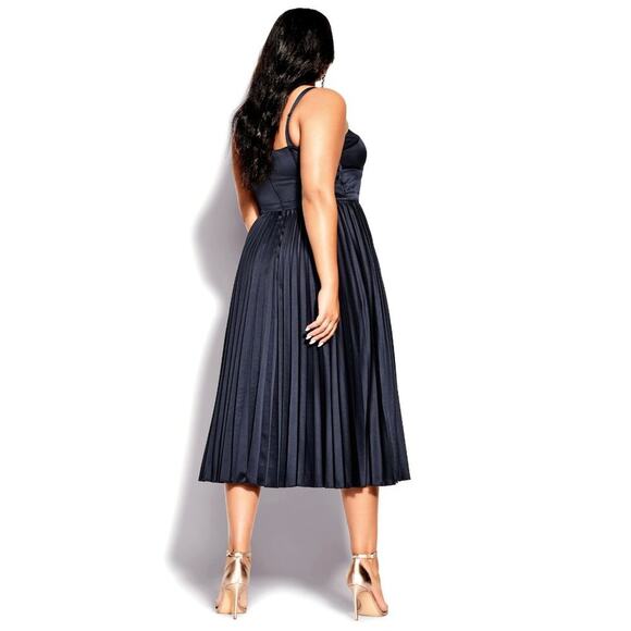 NWT City Chic Dress Ahana Navy L = 20 = 2X - Picture 3 of 7